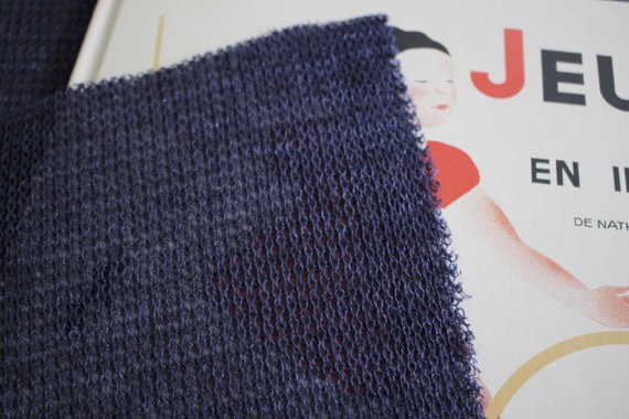 リネンワッフルニット　ネイビー